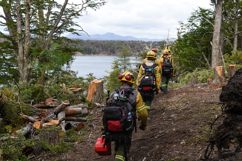 Nación mantiene el despliegue para el combate del incendio forestal en Tierra del Fuego